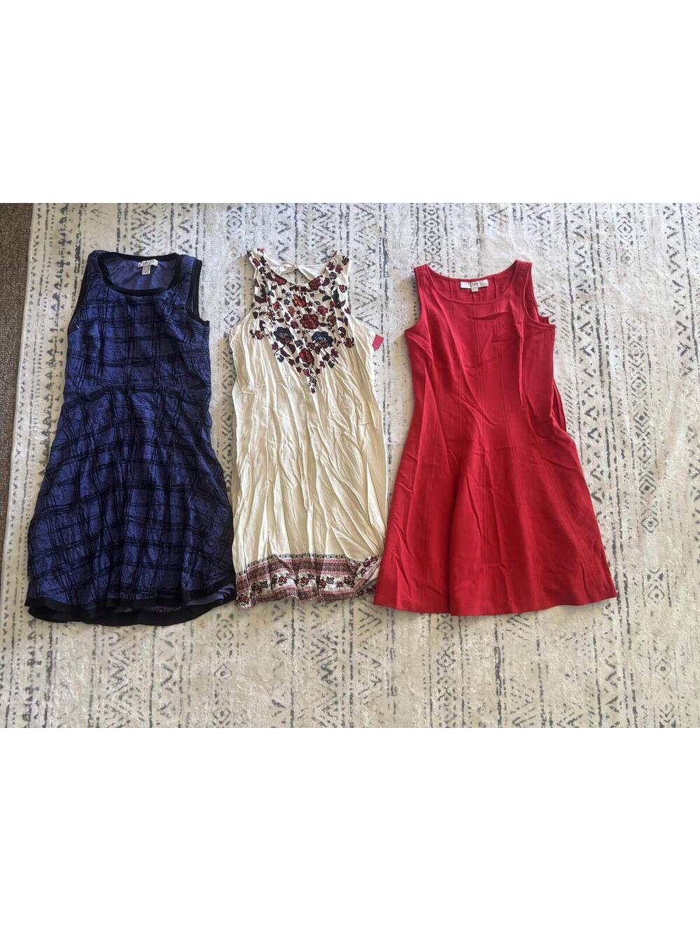 LOFT Red Sleeveless Shift Dress